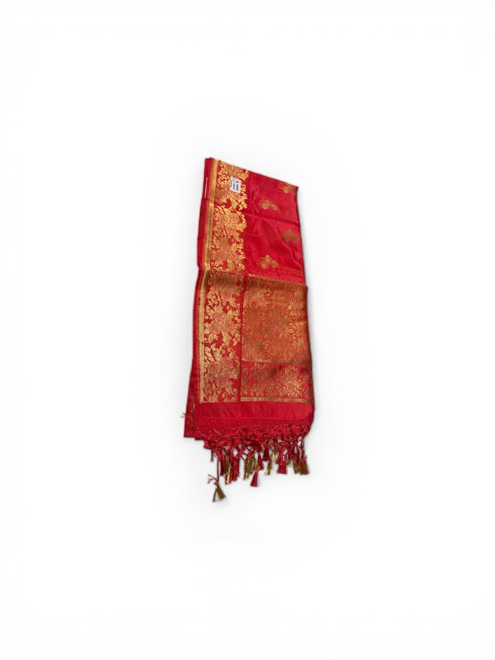 Red & Gold Floral Brocade saree